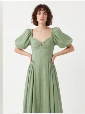 Abercrombie & Fitch hardware drama puff sleeve maxi dress